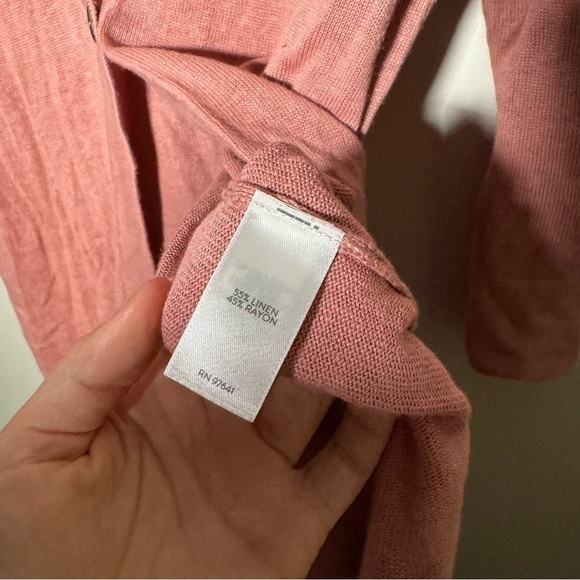 J Jill Blush linen blend cardigan in dusty pink S - Picture 5 of 6